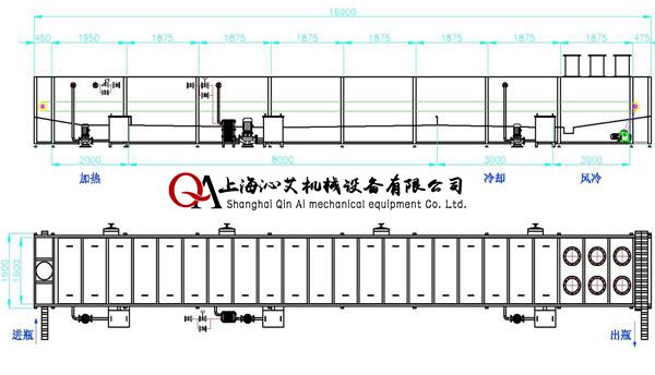 连续式喷淋杀菌机示意图