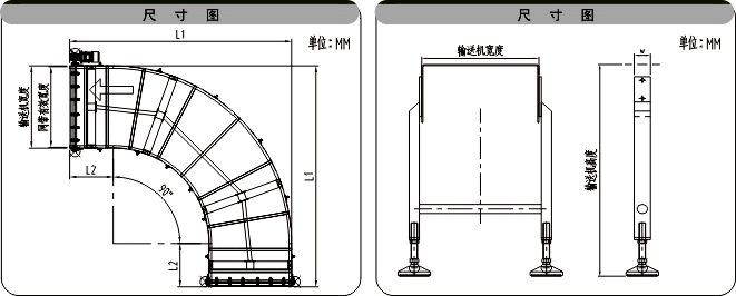 不锈钢网带转弯机示意图